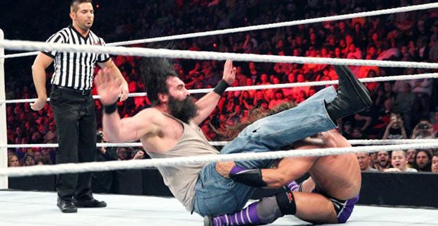 Neville slams Luke Harper to set up the Red Arrow