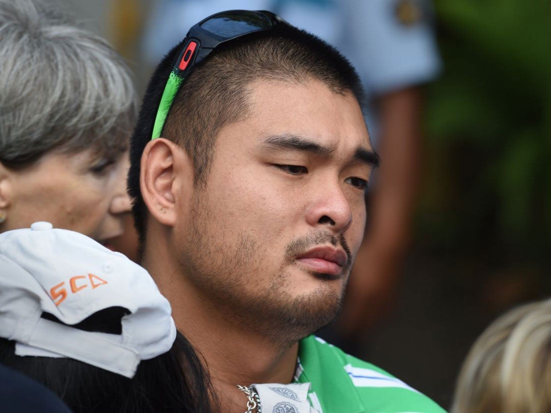 Michael Chan, brother of Australian drug convict and death row prisoner Andrew Chan, arrives at Nusakambangan Island