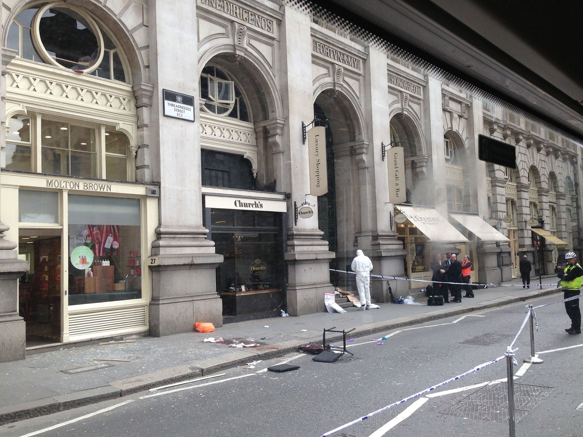 Suspected shoplifter injured after falling through window at Molton Brown store, London