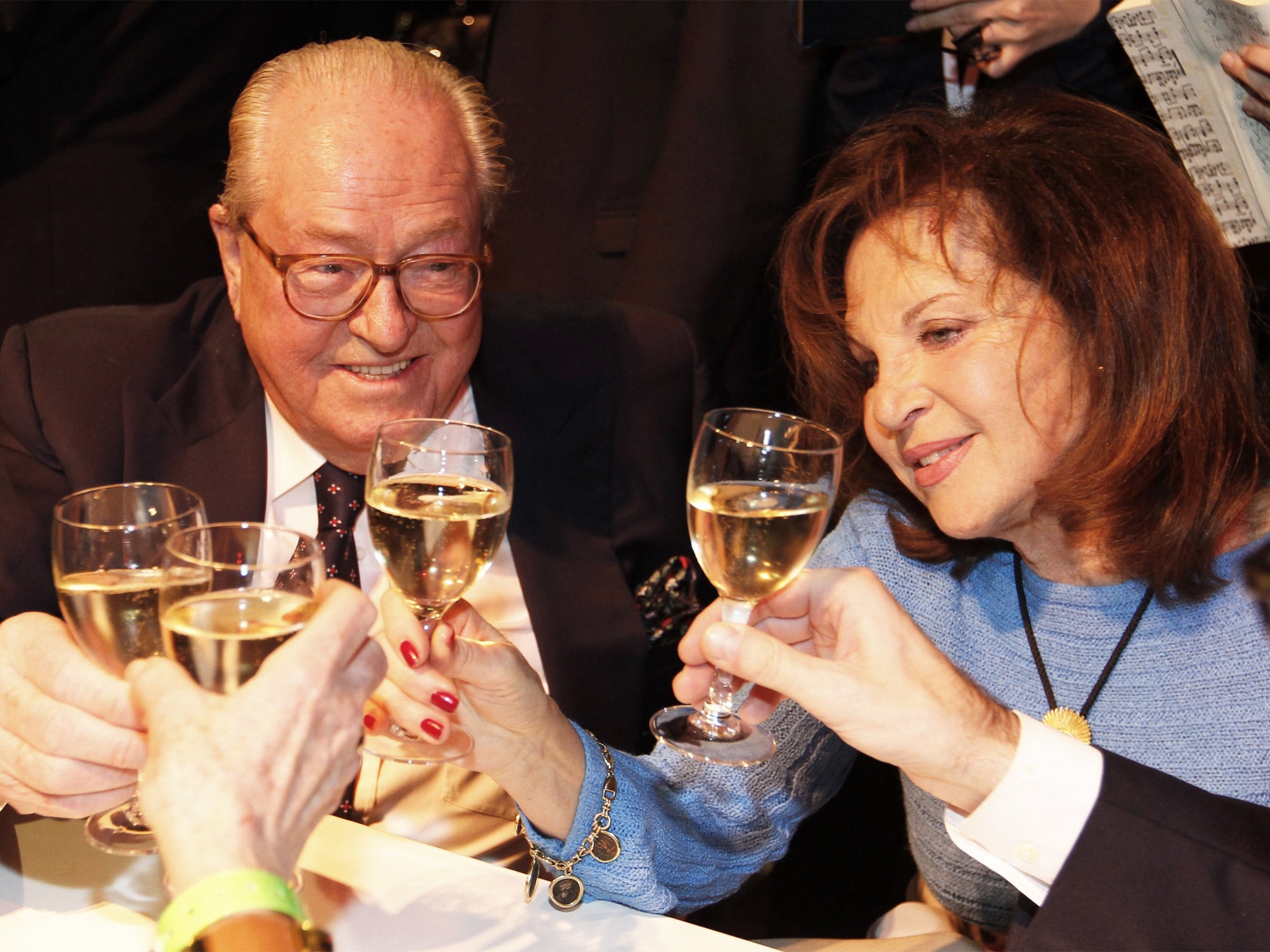 Former Front National leader Jean-Marie Le Pen and his wealthy wife Jany in 2012