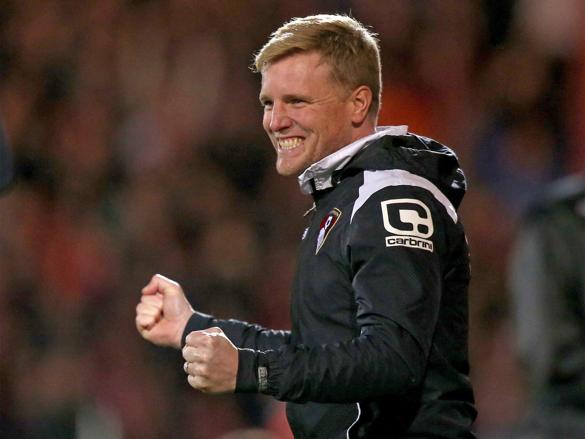 Manager Eddie Howe enjoys the moment Bournemouth clinched promotion