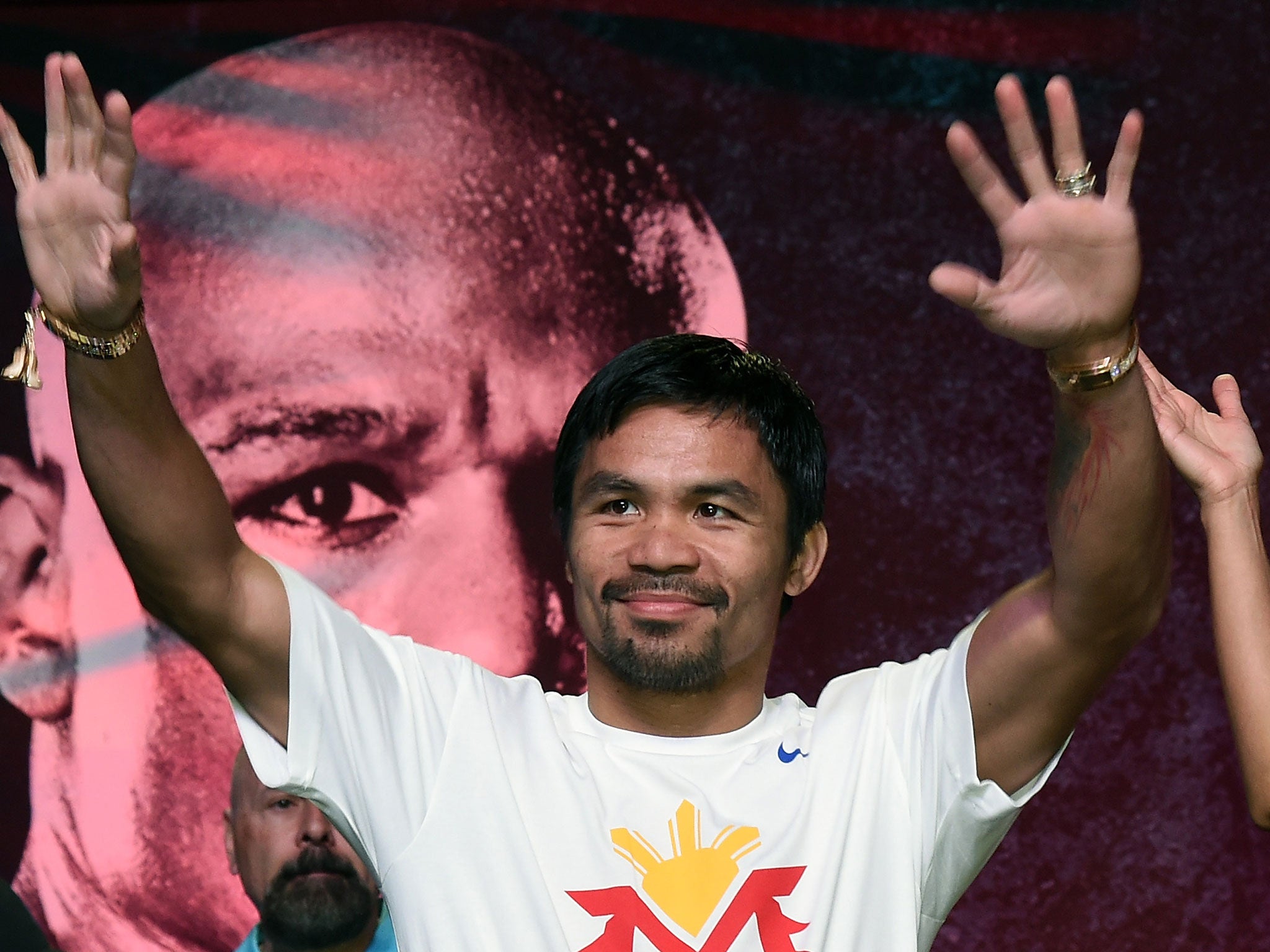 Manny Pacquiao arrives in Las Vegas