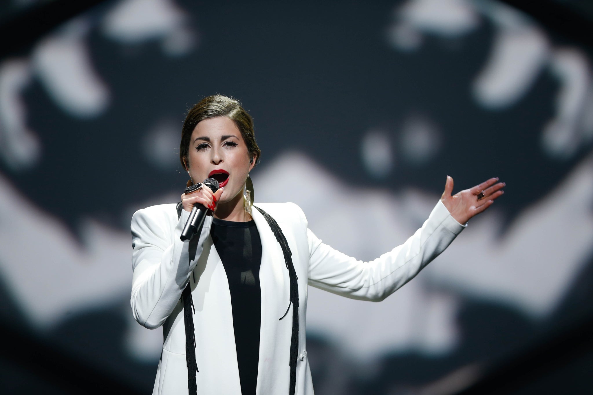 Ann Sophie performs 'Black Smoke' at the Eurovision Song Contest 2015
