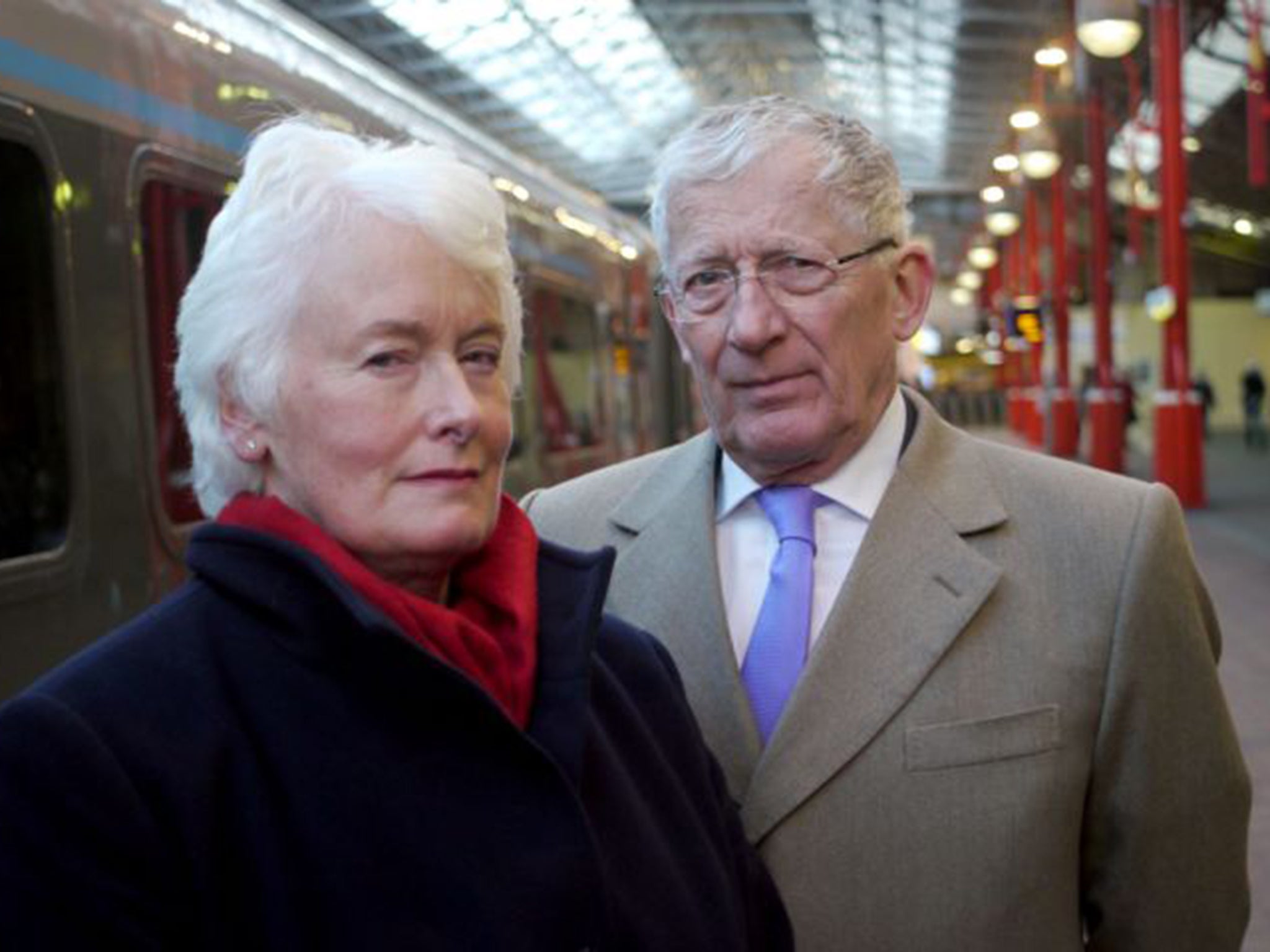 Platform for debate: Nick Hewer and Margaret Mountford in ‘The Trouble with Our Trains’