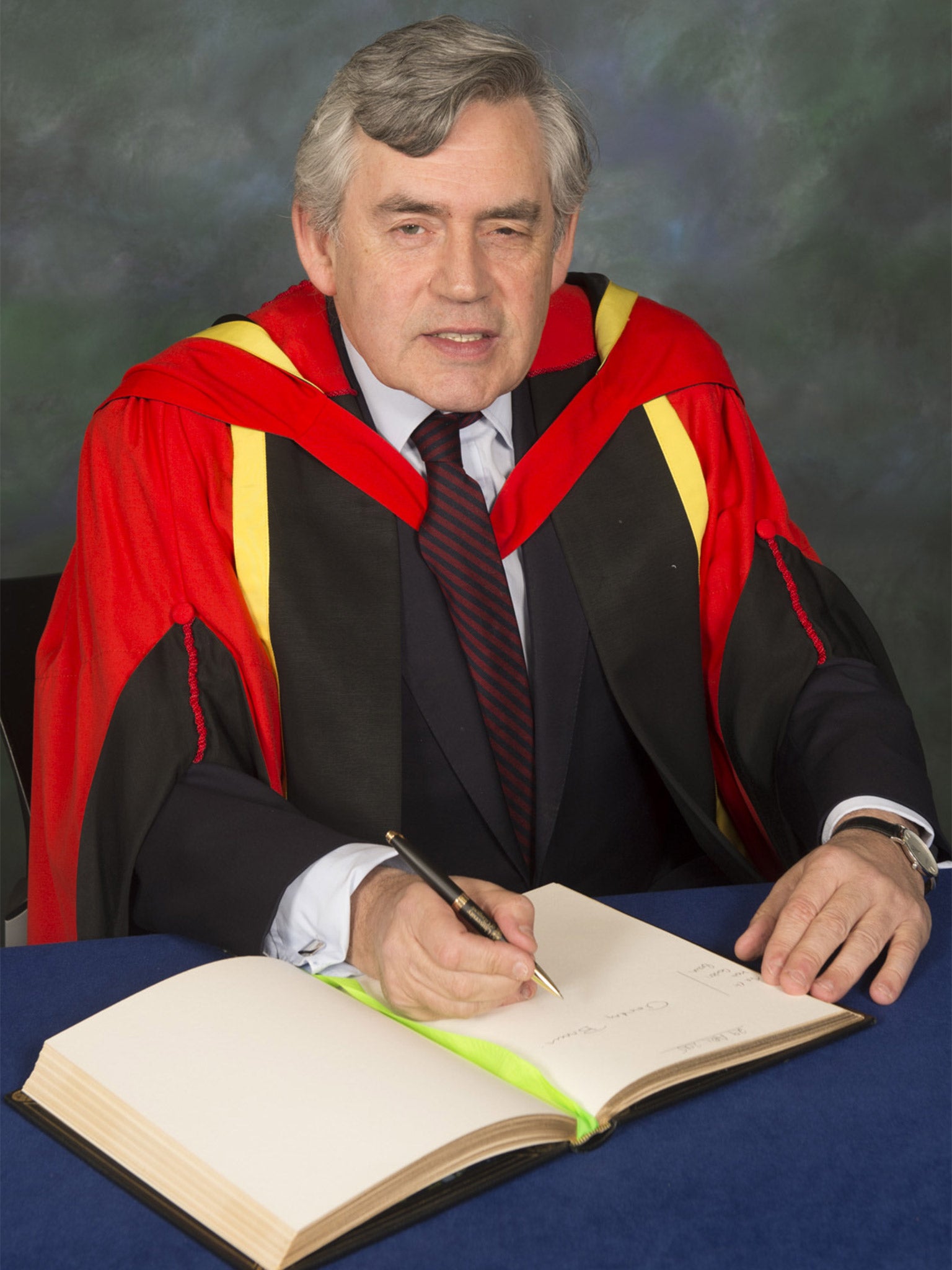 Gordon Brown received an honorary degree in recognition of his contribution to public life