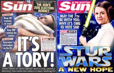 SCOTTISH SUN BACKS SNP WHILE UK EDITION SUPPORTS TORIES