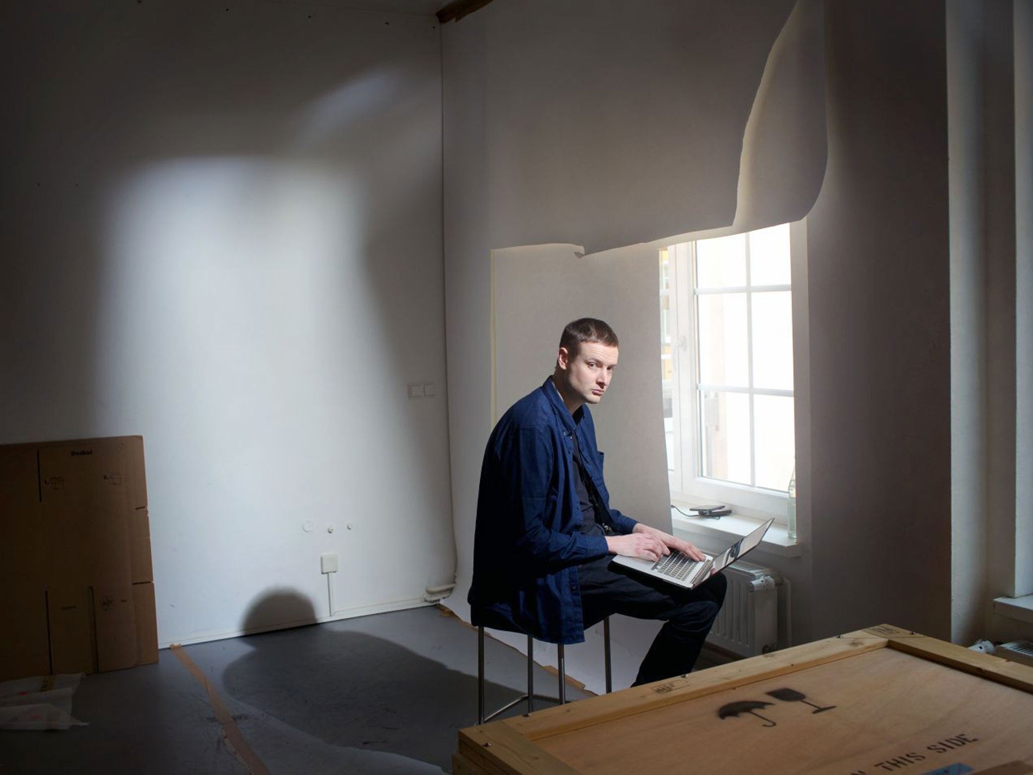 Window of opportunity: Simon Denny in his Berlin studio