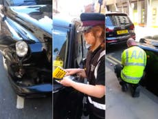 Traffic warden gives taxi driver parking ticket after accident