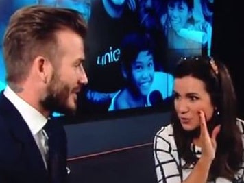 Susanna Reid interviewing David Beckham in February 2015