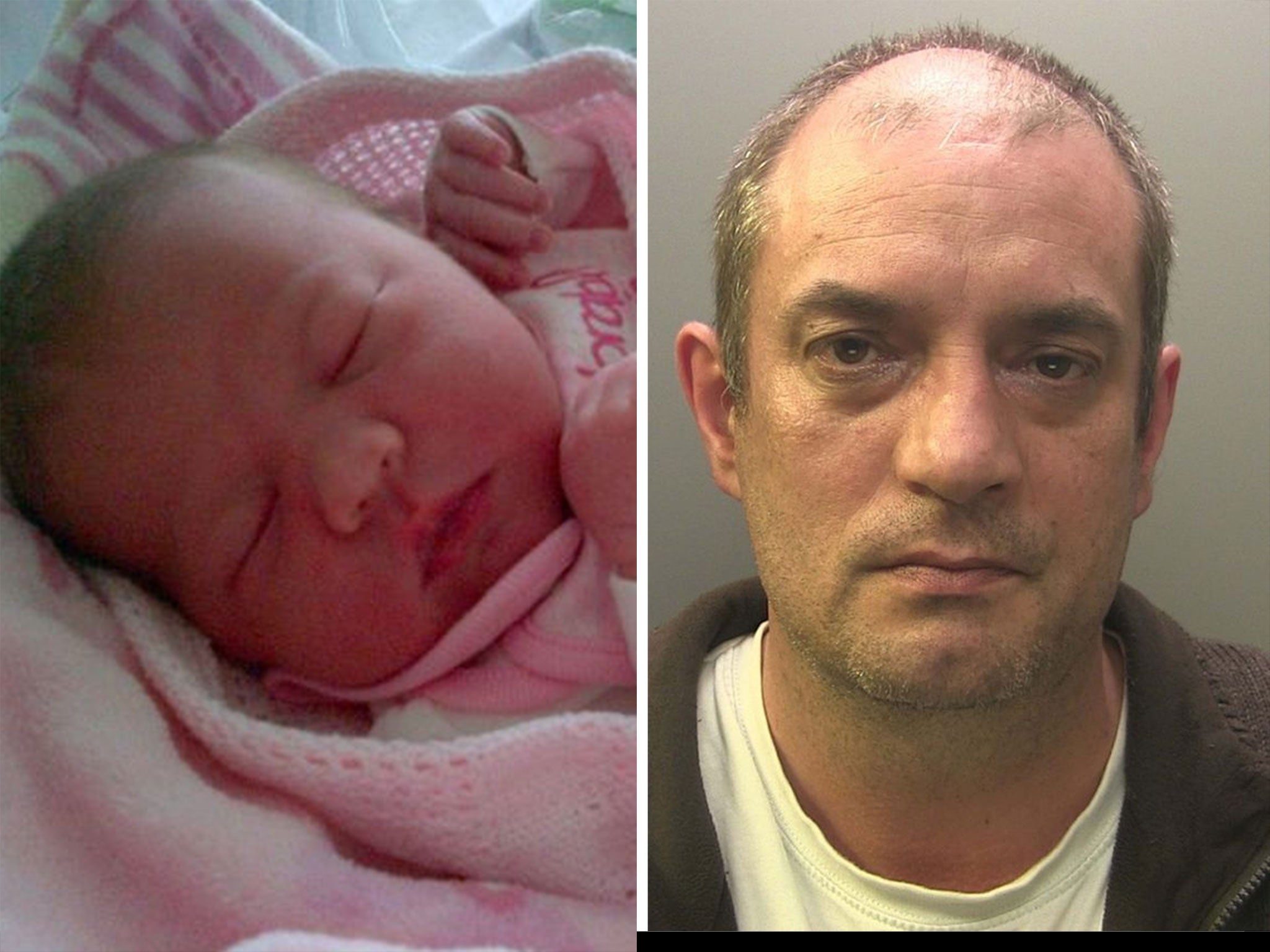 Gwent Police undated handout photo of Mark Jones who has been found guilty at Newport Crown Court of murdering his five-week-old granddaughter, Amelia
