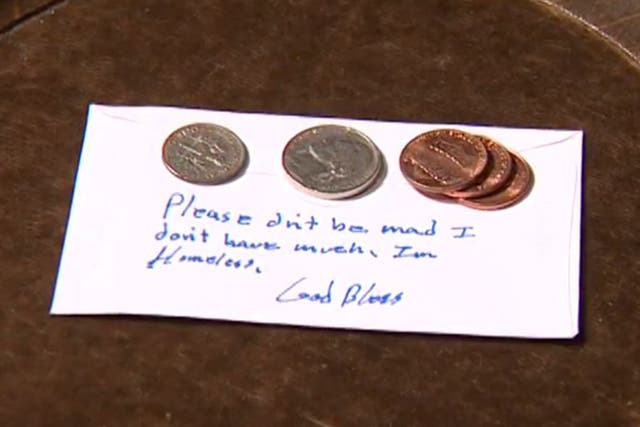 The note and offering left at the First United Methodist Church in Charlotte