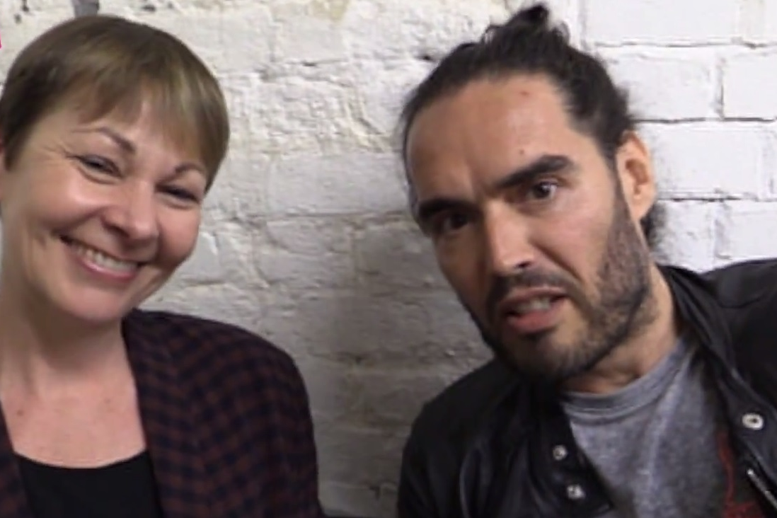 Russell Brand endorsed Caroline Lucas in his interview