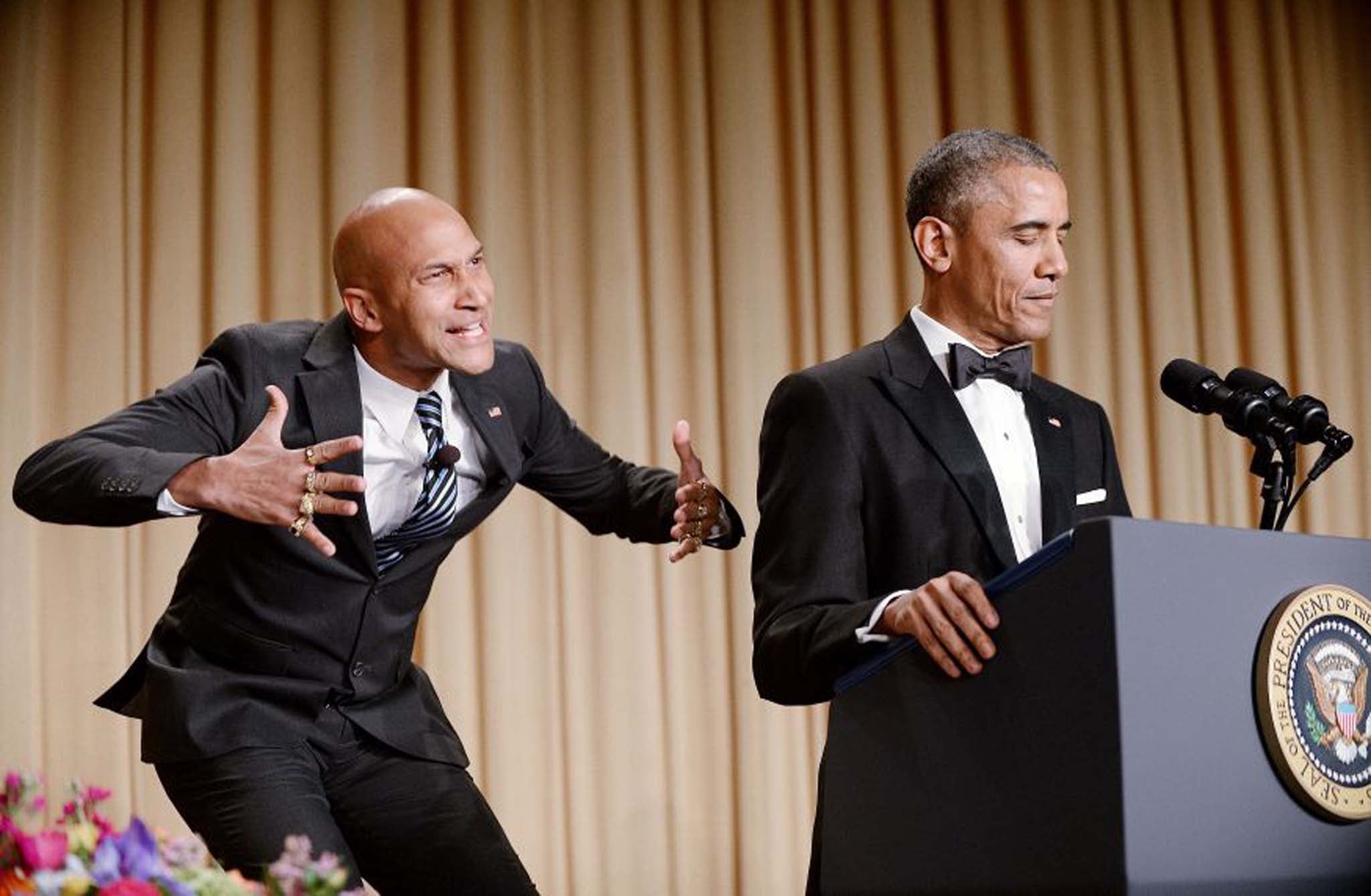 Keegan-Michael Key from Key &amp; Peele and Barack Obama perform at the annual White House Correspondent's Association Gala