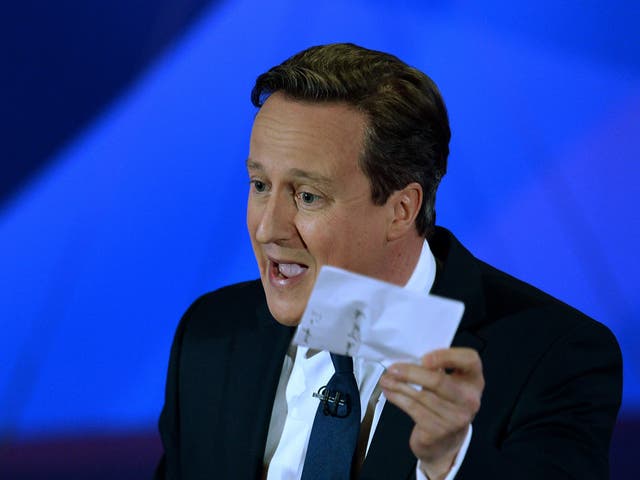 Prime Minister David Cameron takes part in a special BBC Question Time programme 