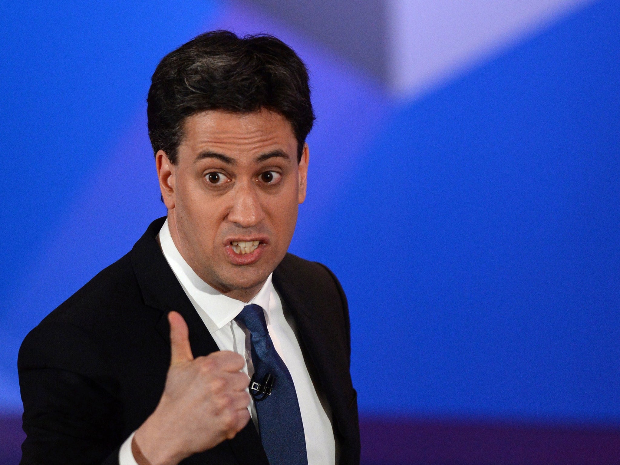 Opposition Labour Party leader Ed Miliband takes part in the "BBC Question Time: Election Leaders Special"