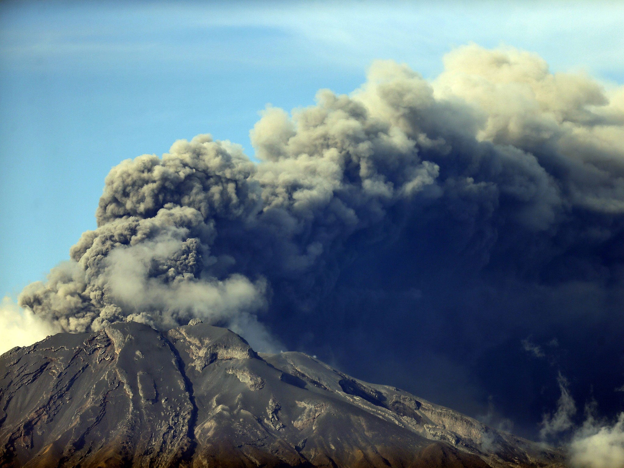 Calbuco volcano spewing ash, near Puerto Varas, Chile