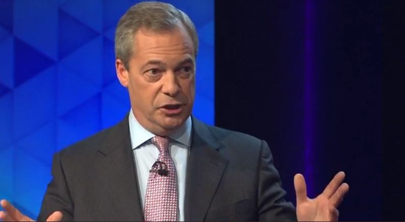 Nigel Farage speaking his special Question Time event