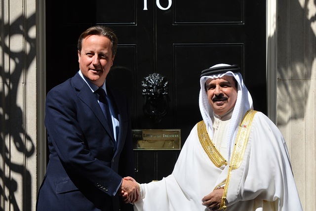 David Cameron shakes hands with the King of Bahrain outside Number 10 in 2013