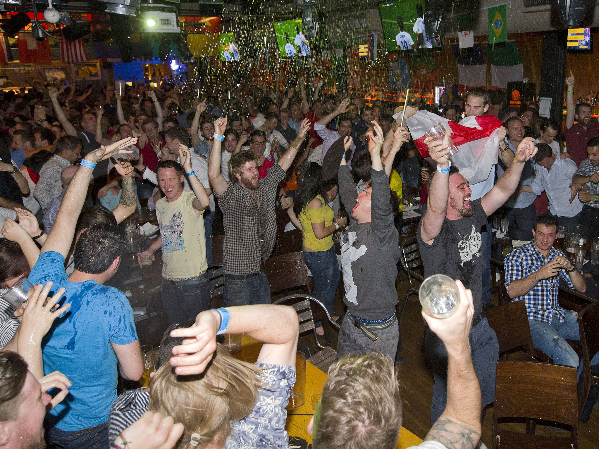 Fans celebrate at Walkabout