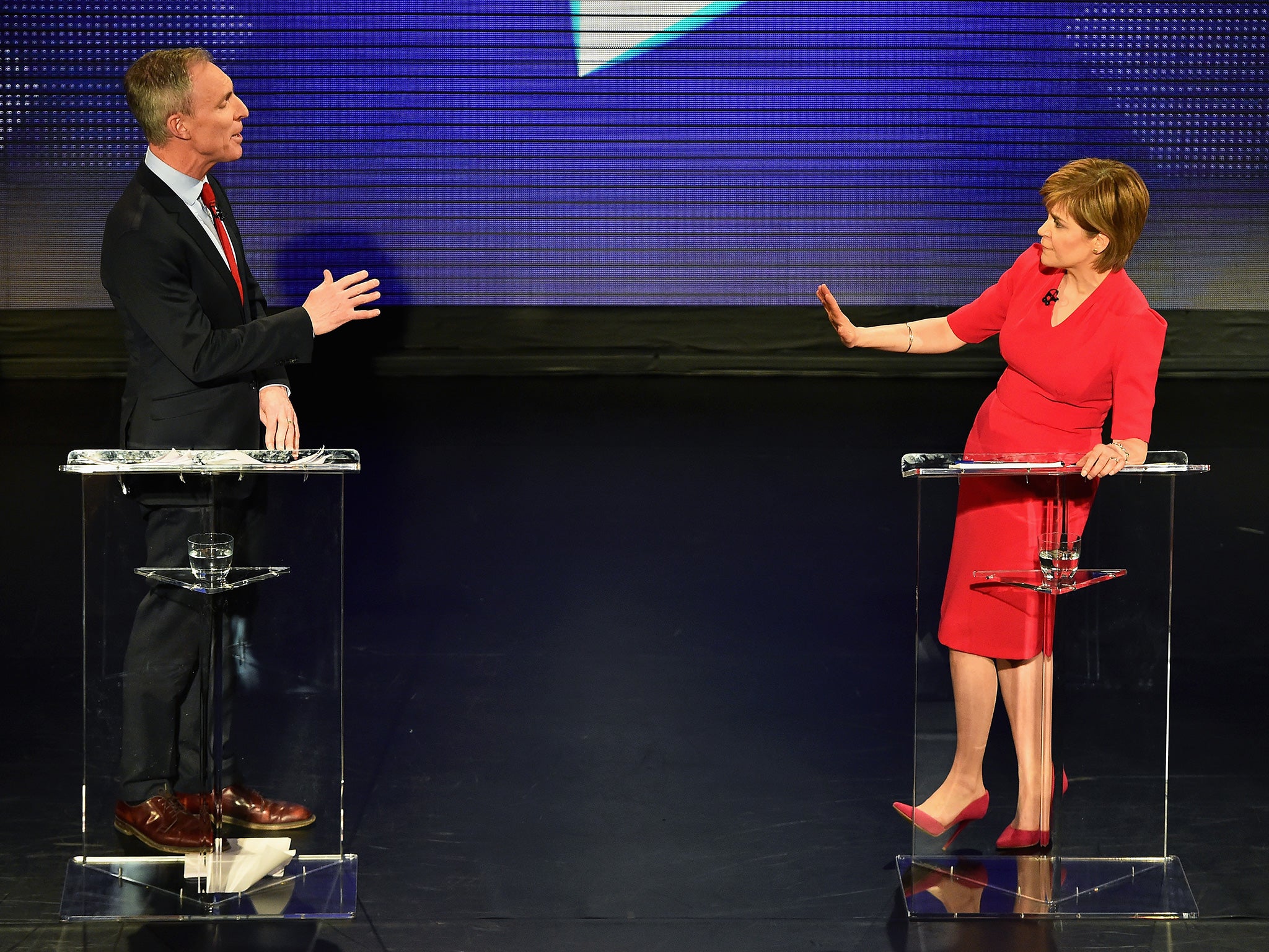 Jim Murphy (left) may save his seat for Labour due to Tory fears over the SNP, led by Nicola Sturgeon (right)