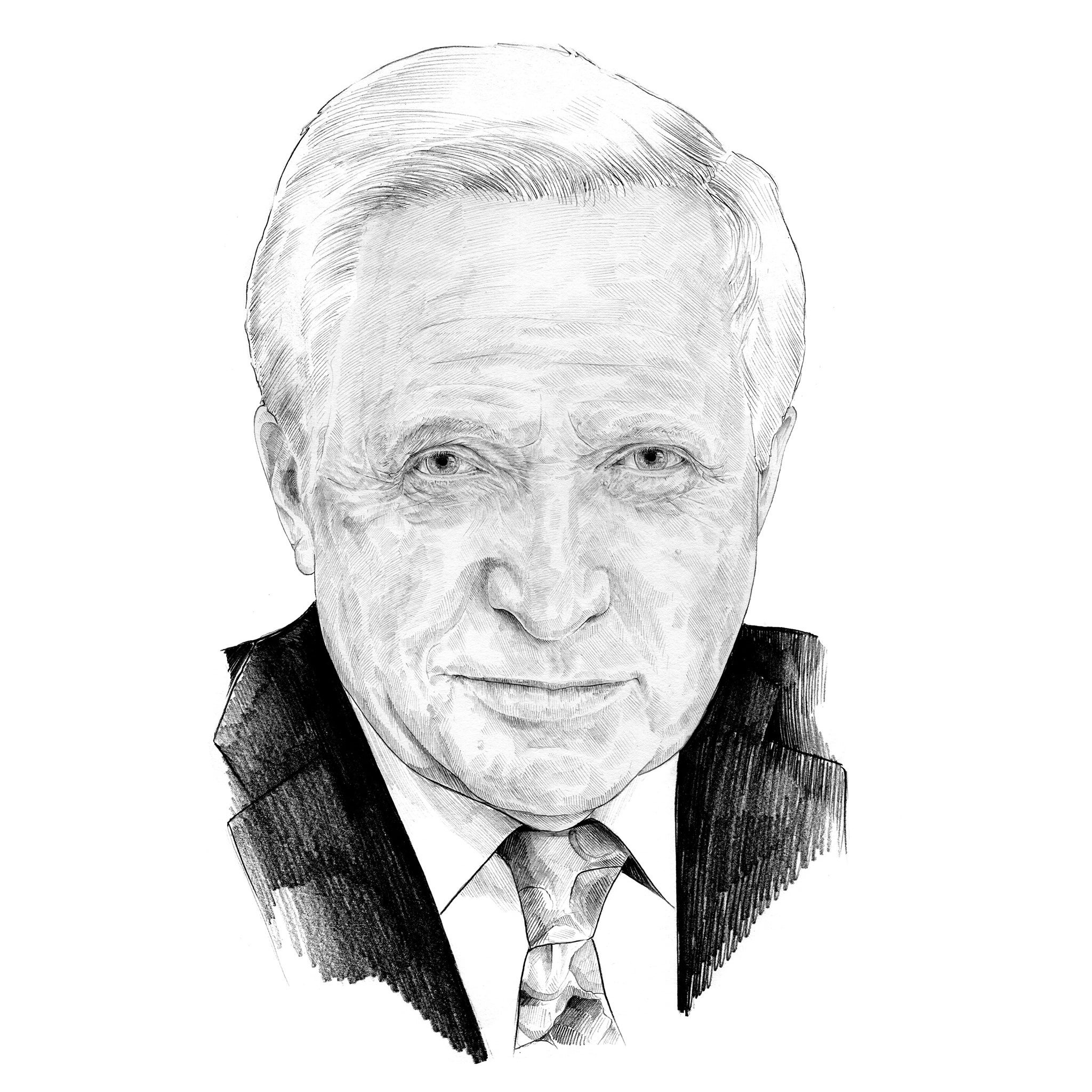 Portrait of David Dimbleby by Lauren Crow