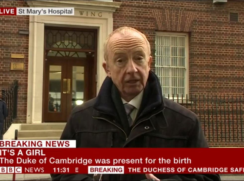 Nicholas Witchell was reporting live from St Mary's Hospital