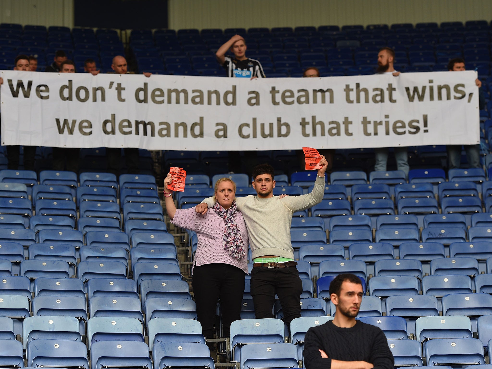 Newcastle fans protest against club owner Mike Ashley