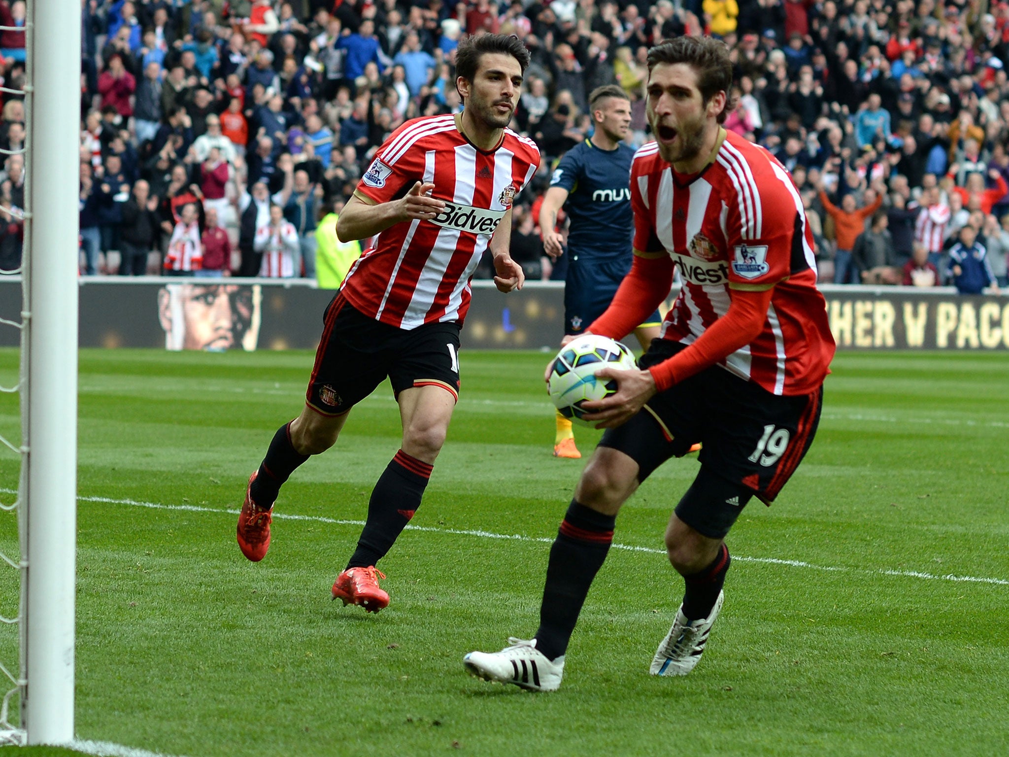 Gomez celebrates his match-winning penalty