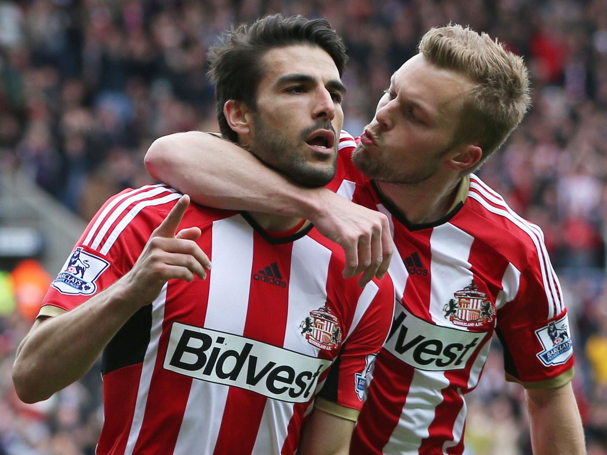 Jordi Gomez celebrates for Sunderland