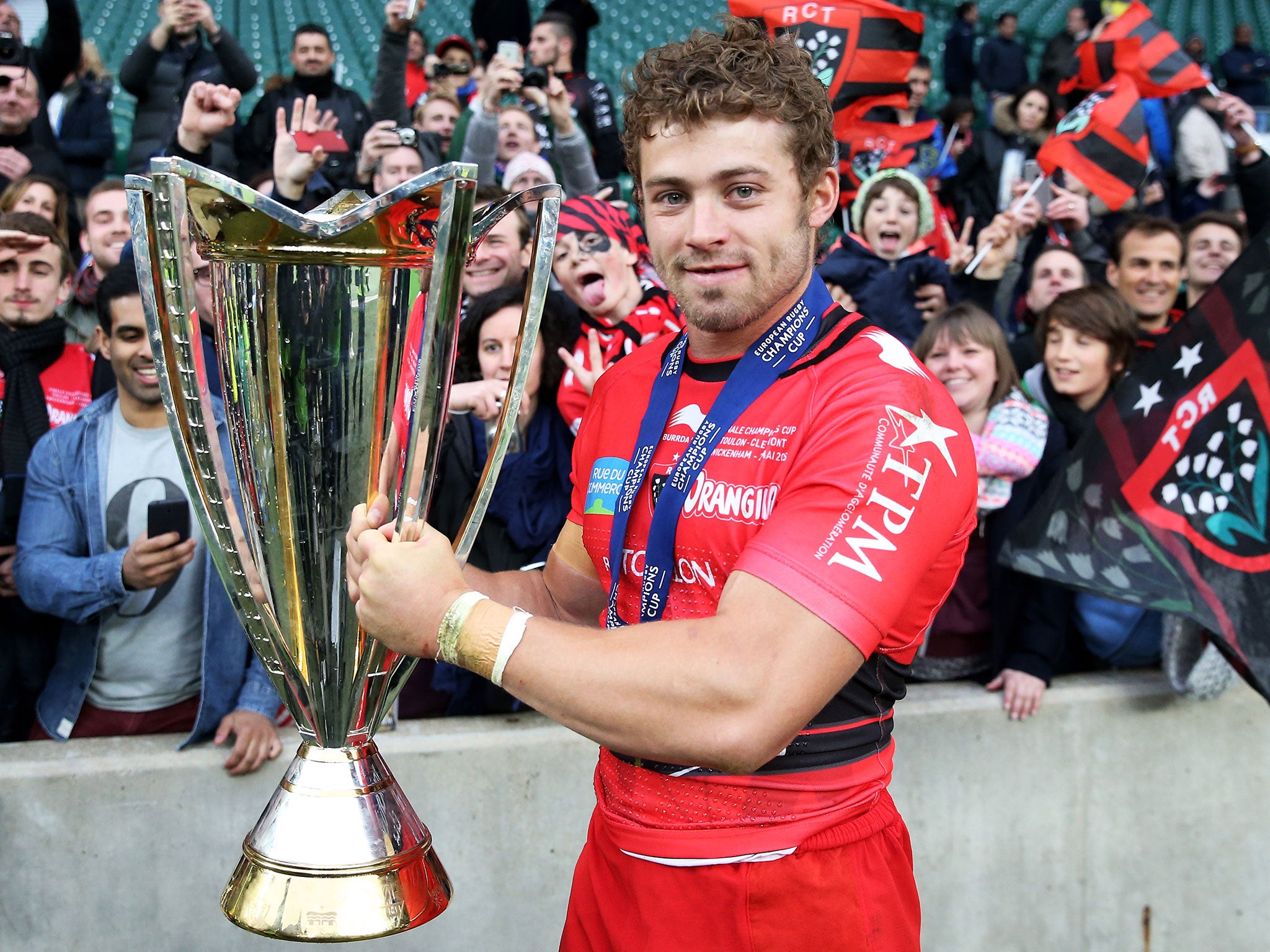 Leigh Halfpenny holds the European Champions Cup