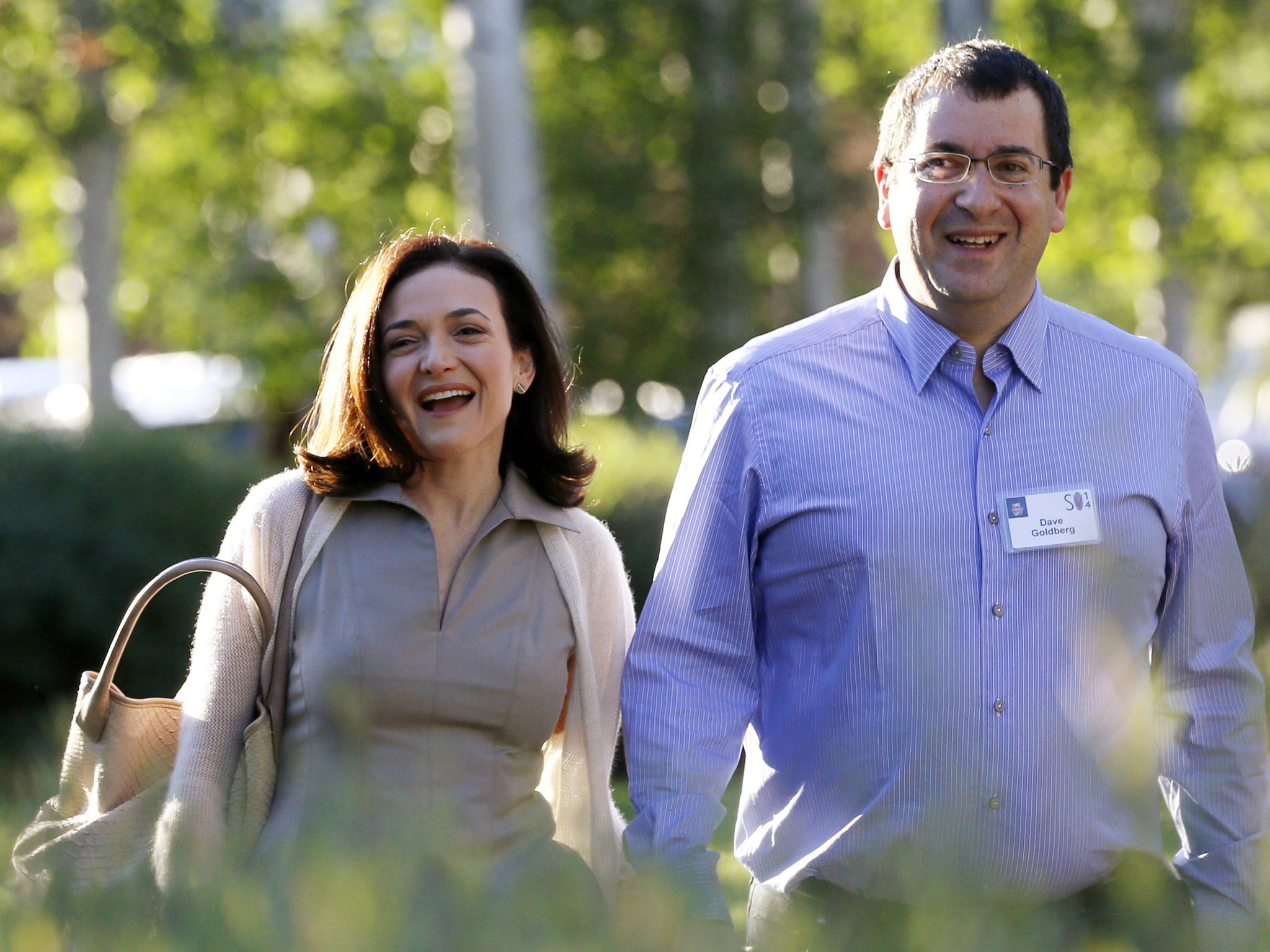 Sheryl Sandberg, Chief Operating Officer (COO) of Facebook, with her husband David Goldberg, CEO of SurveyMonkey