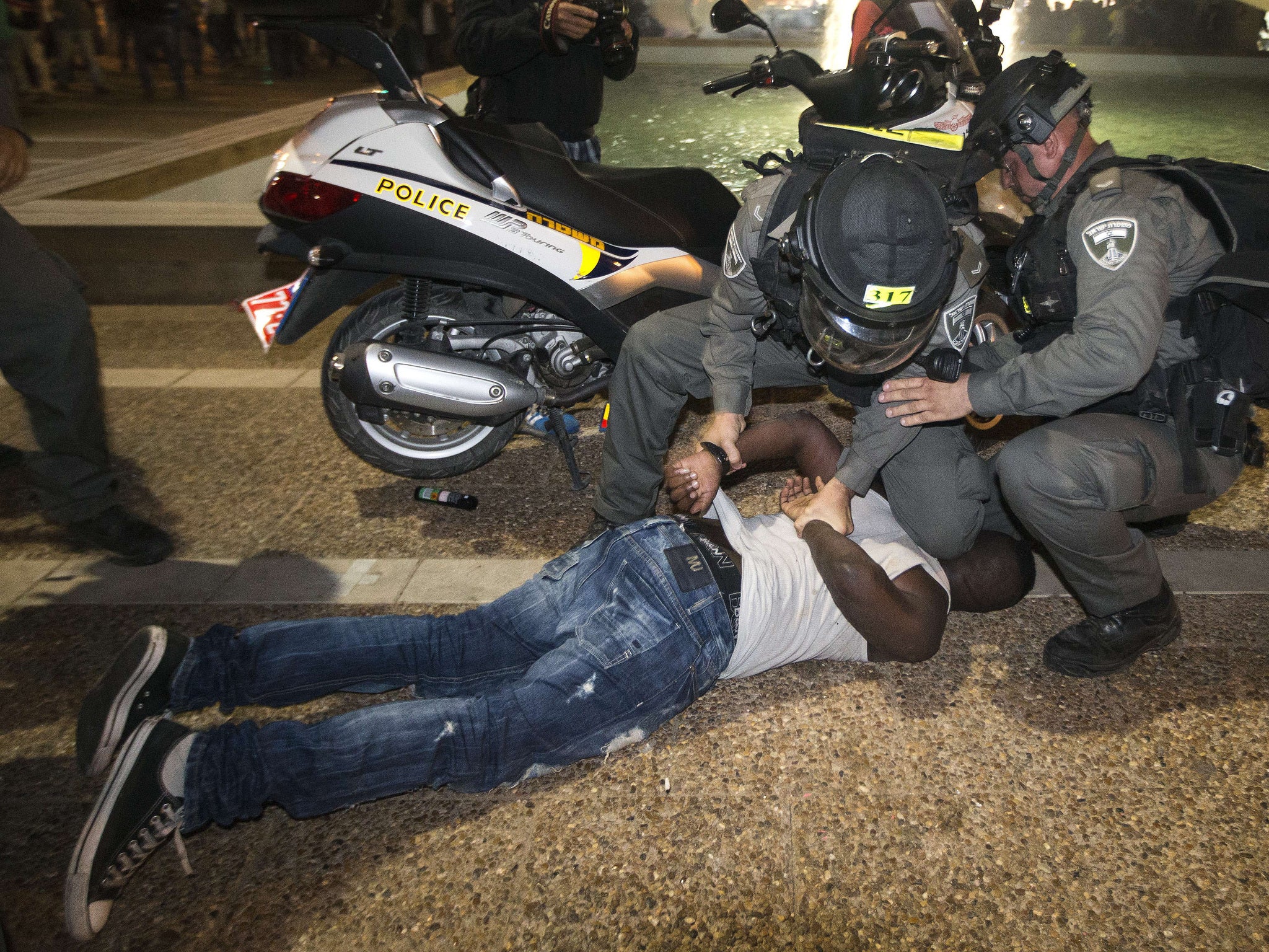 At least 20 police officers were injured in the protests (Getty)