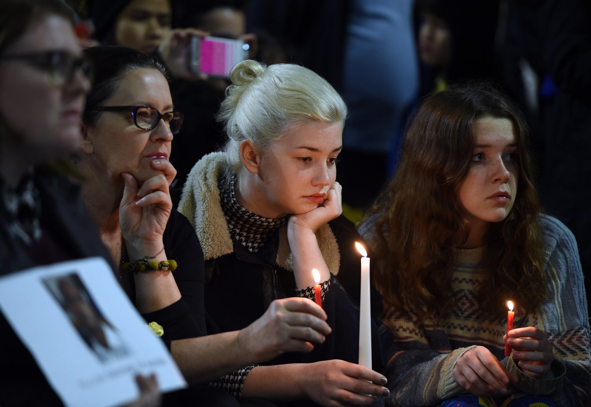 Supporters of Bali Nine ringleaders Andrew Chan and Myuran Sukumaran attend a candlelight vigil on 28 April, the day before the pair were executed in Indonesia.