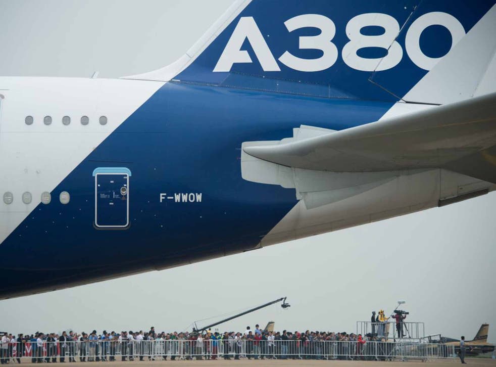 Jet set: an A380 at an air show in China