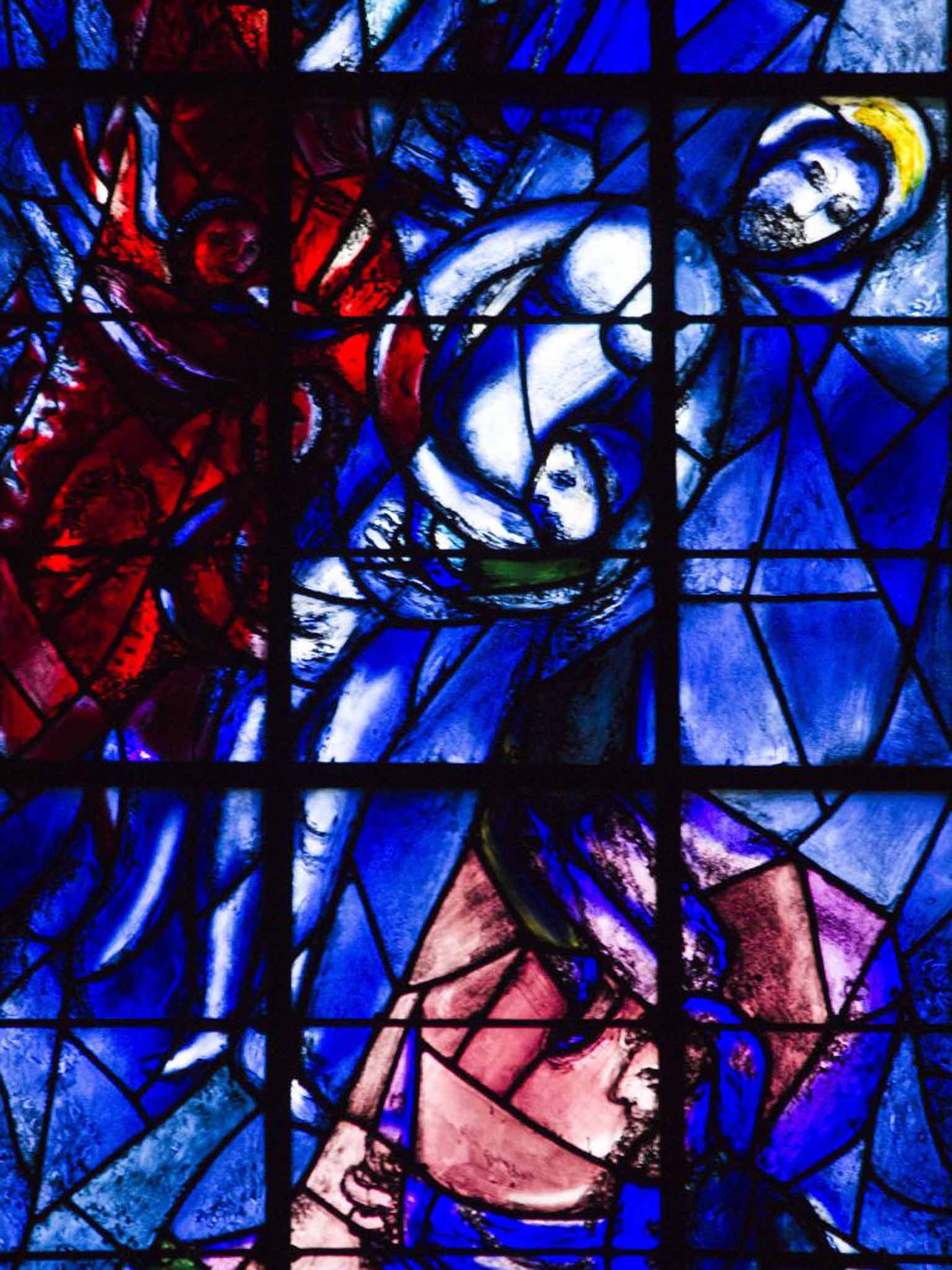 Stained-glass windows by Marc Chagall in Notre Dame cathedral