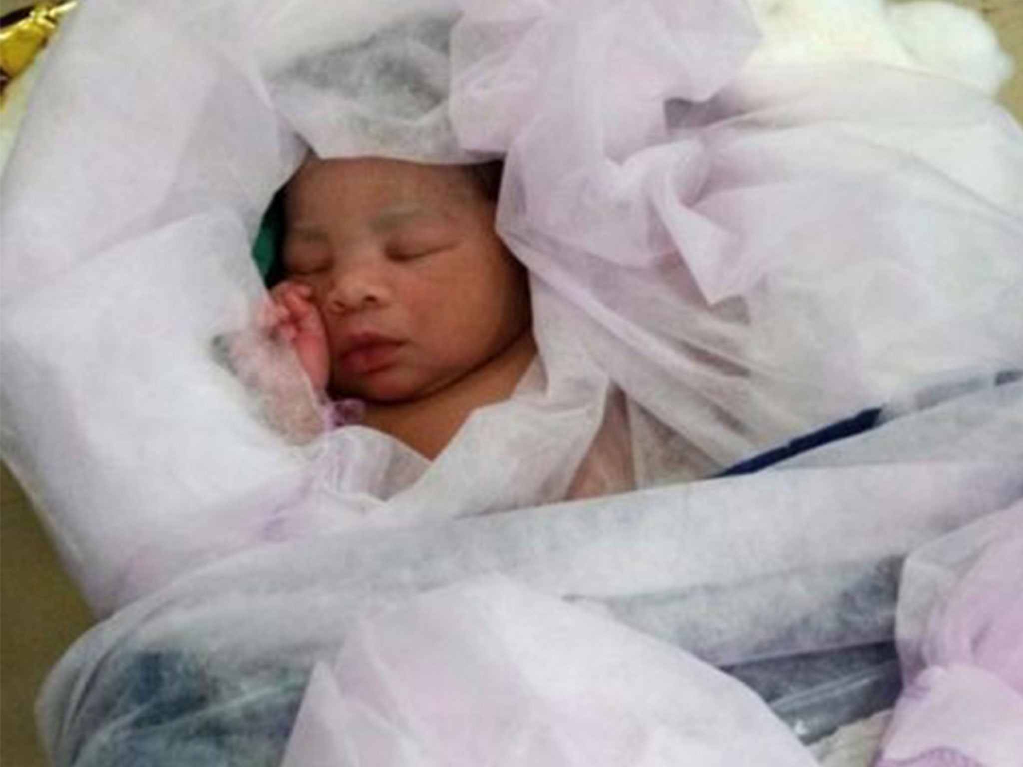 A baby girl born on an Italian military ship in the Mediterranean after her mother was rescued from a boat
