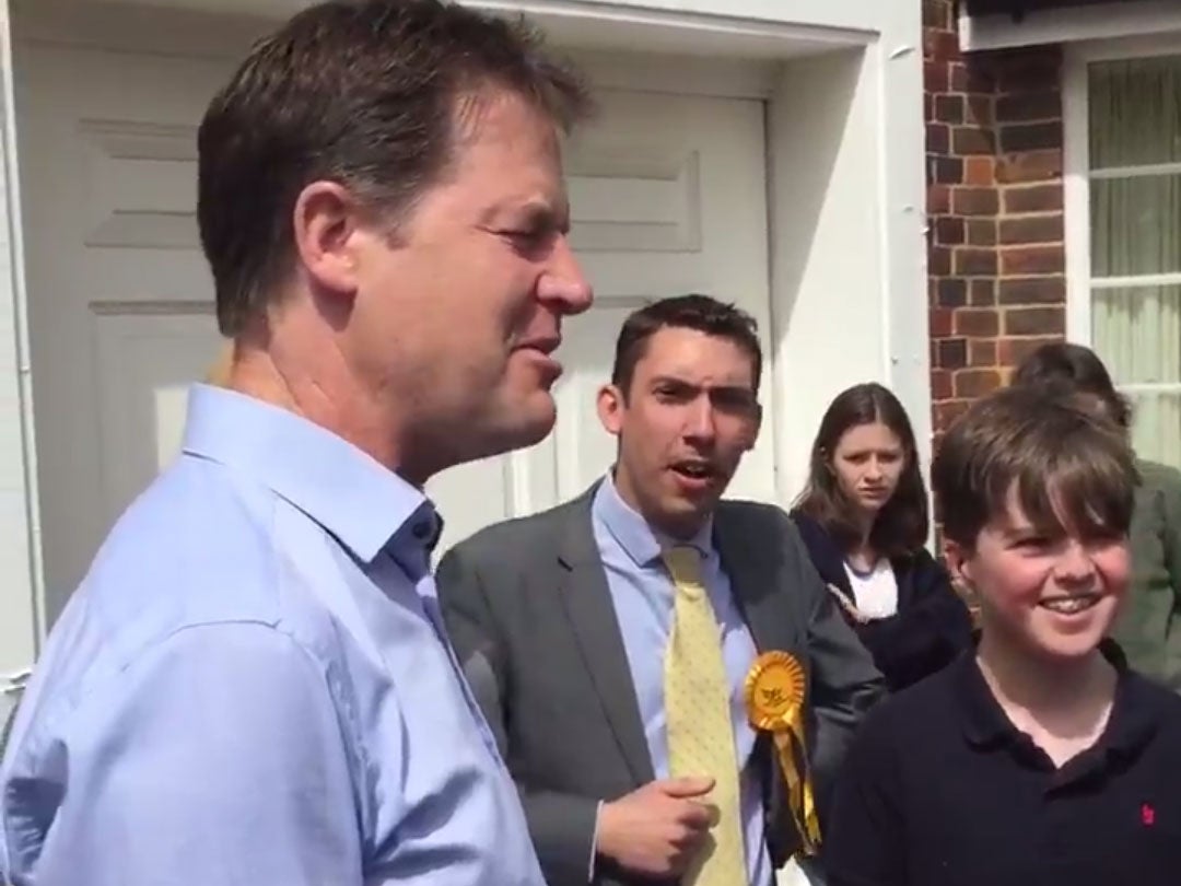 Harvey Cuffe, right, with Nick Clegg