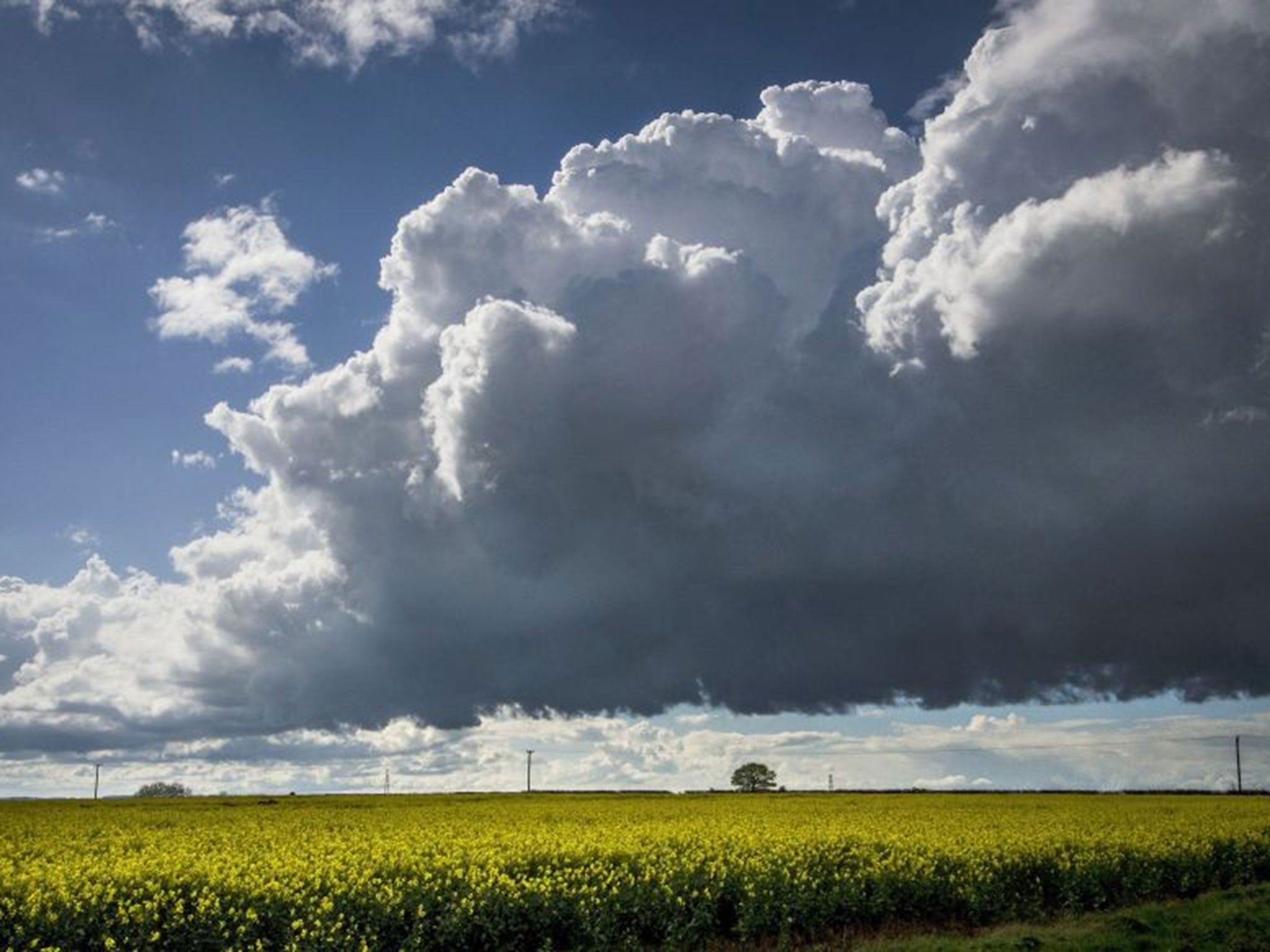 Storm clouds over the Vale of Belvoir, Leicestershire, during the Bank Holiday weekend.