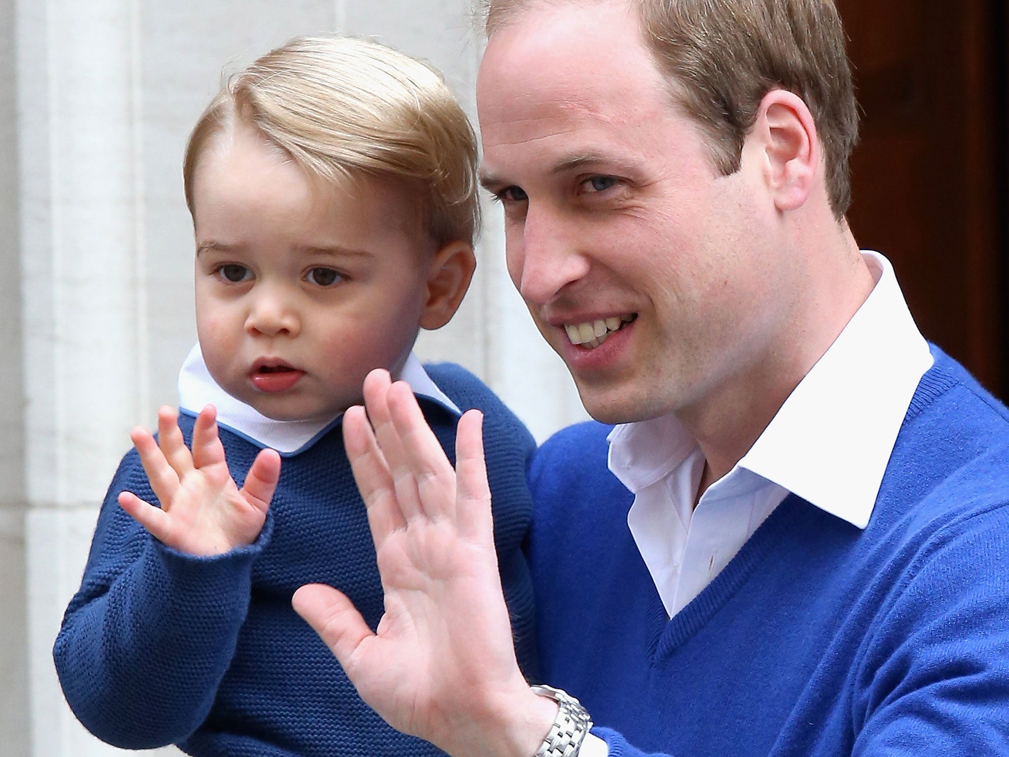Prince William takes Prince George to meet the new arrival.