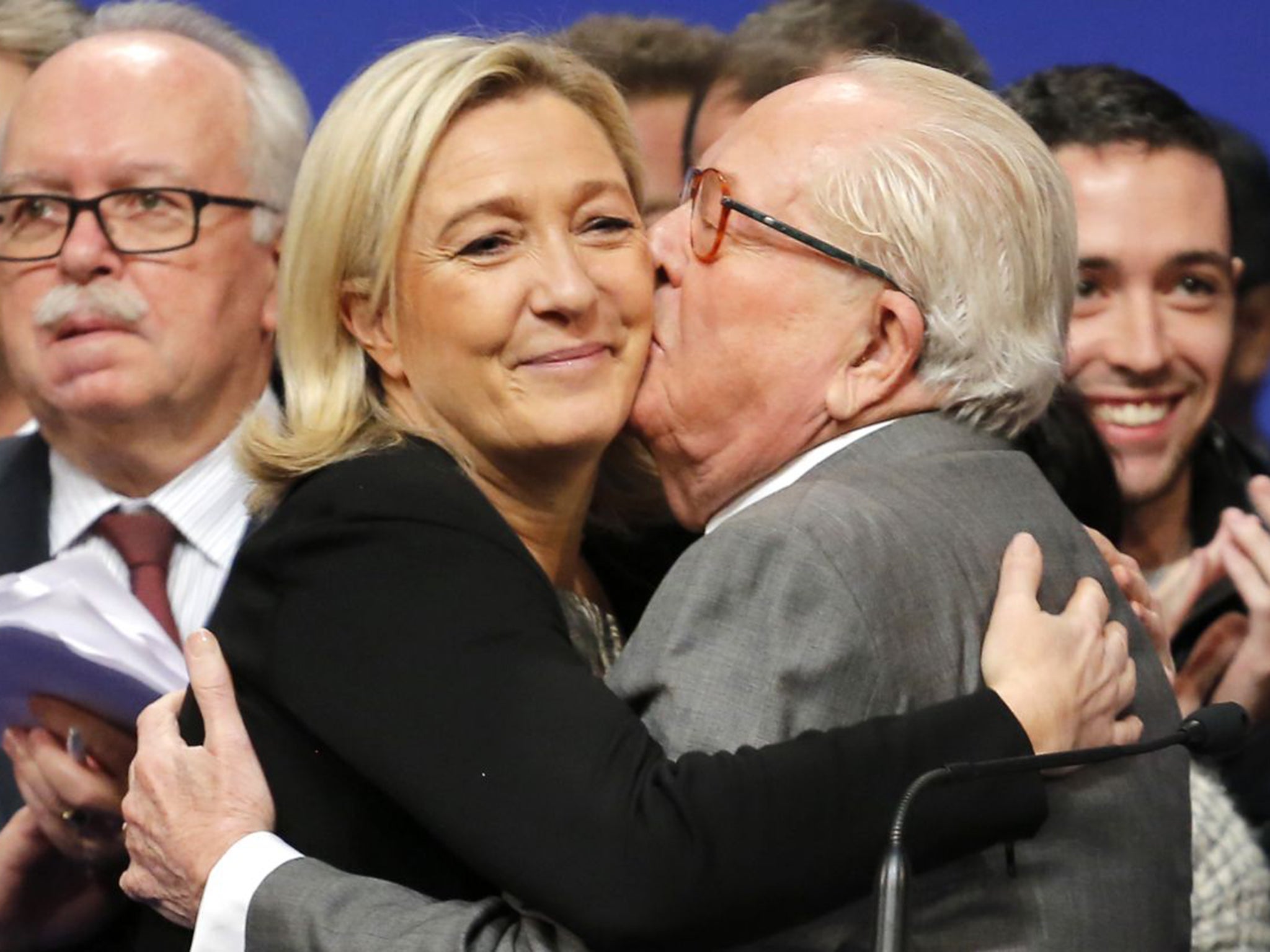 Marine Le Pen, leader of the Front National, with her father, Jean-Marie
