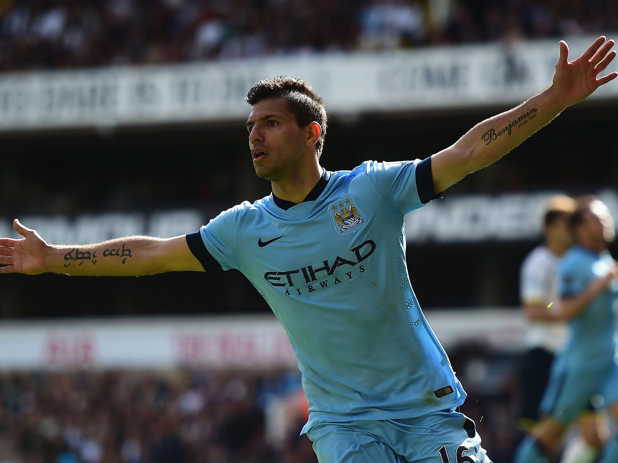 Aguero has led the line for City this season
