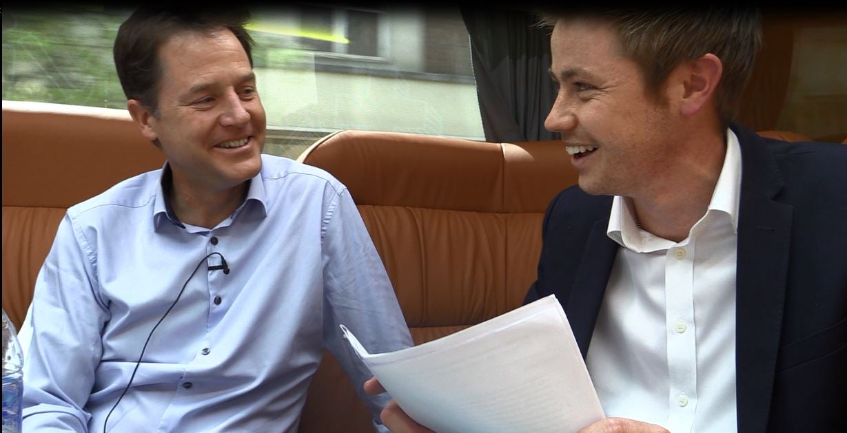 Nick Clegg talks to The Independent's Matt Dathan