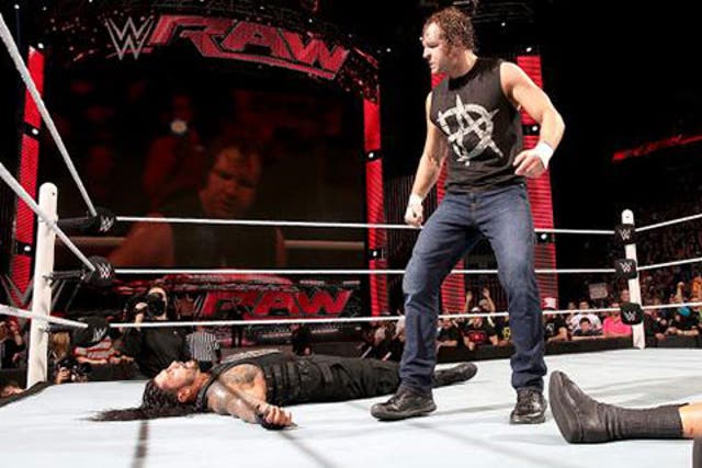 Dean Ambrose stands tall after taking out Roman Reigns