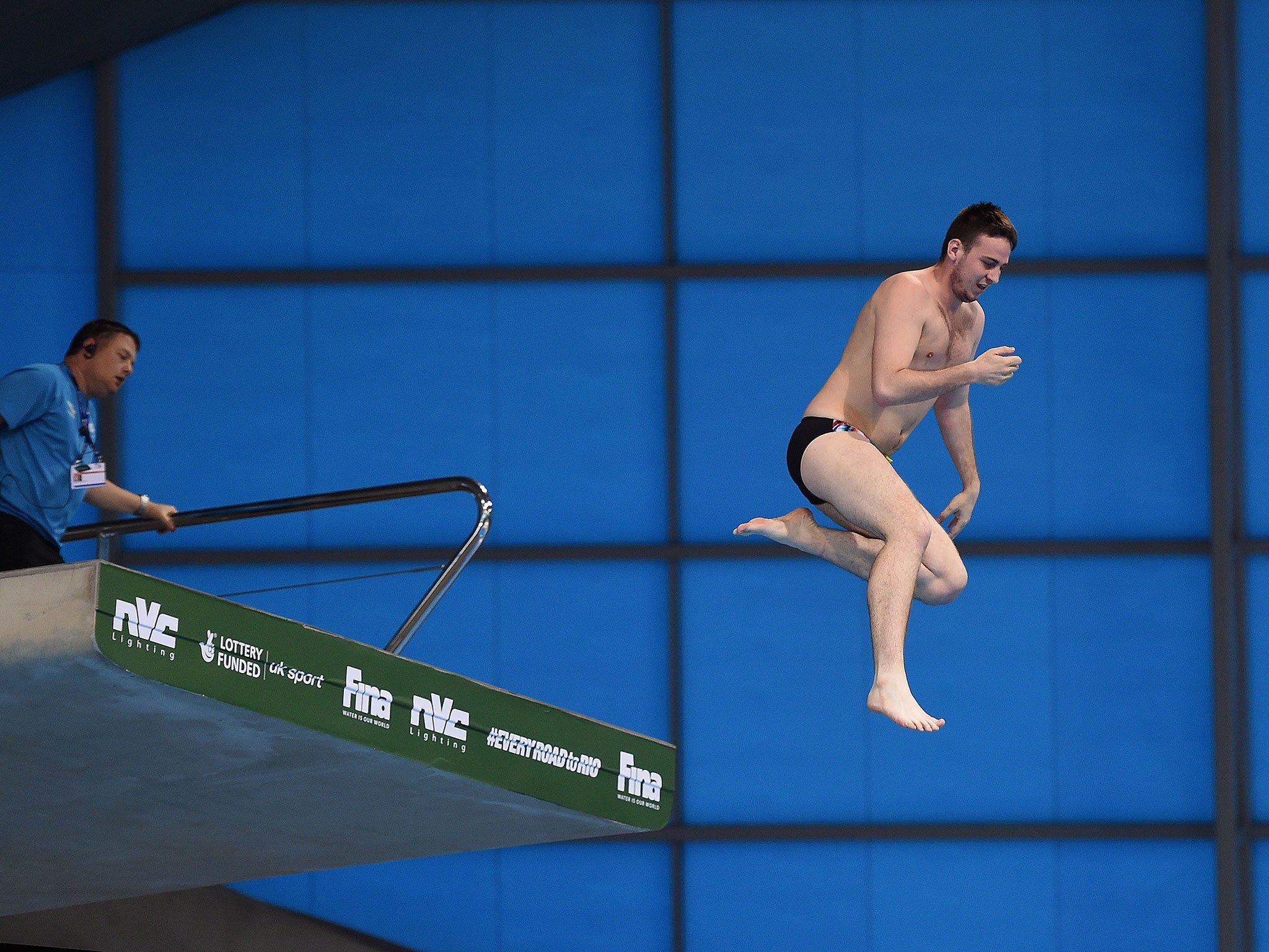 Prankster Dan Jarvis managed to slip security staff at the London Aquatics Centre over the weekend (Getty Images)