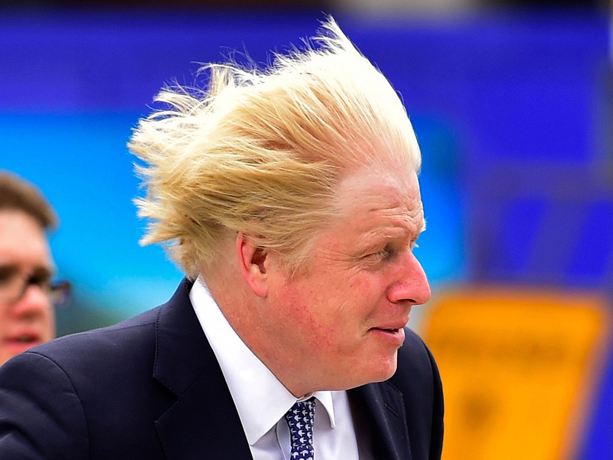 London mayor Boris Johnson arrives to speak at a Conservative Party election rally in Hendon in north London