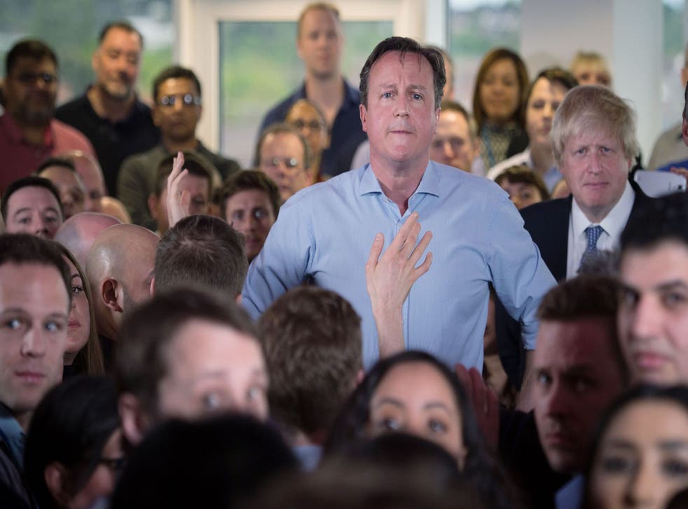 David Cameron campaigning with Boris Johnson