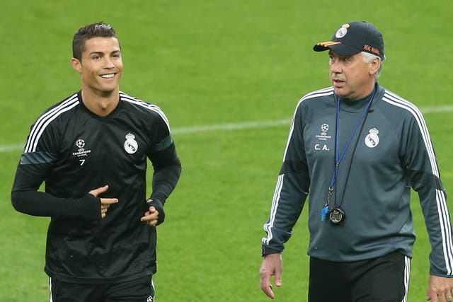 Cristiano Ronaldo with Carlo Ancelotti