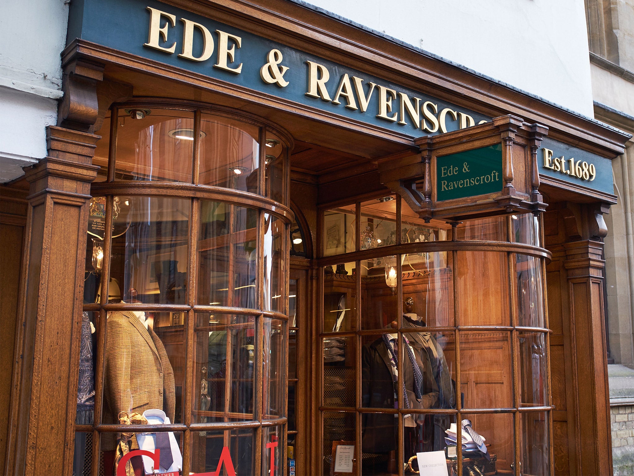 Ede & Ravenscroft tailors in Oxford, where the PM’s picture was on show 