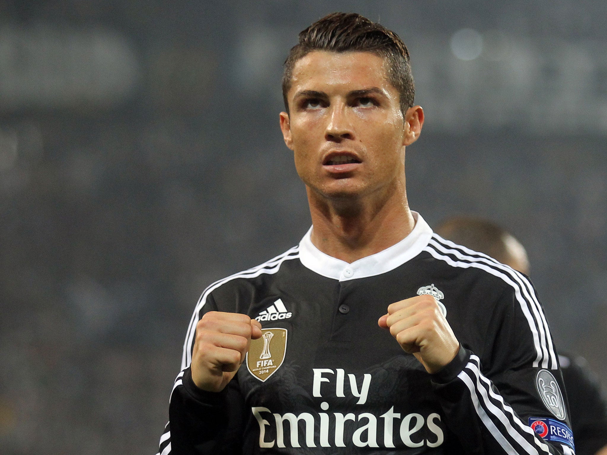 Cristiano Ronaldo celebrates his goal for Real Madrid against Juventus