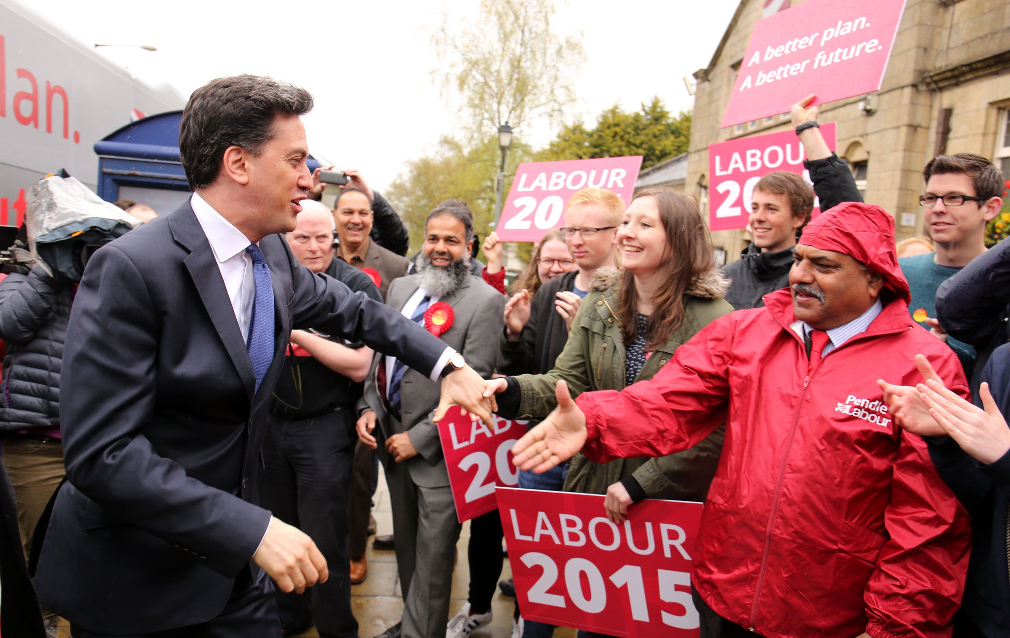 Ed Miliband campaigns in Lancashire